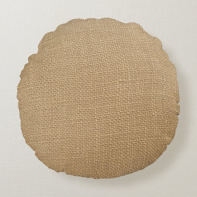 Burlap texture round pillow (Front)