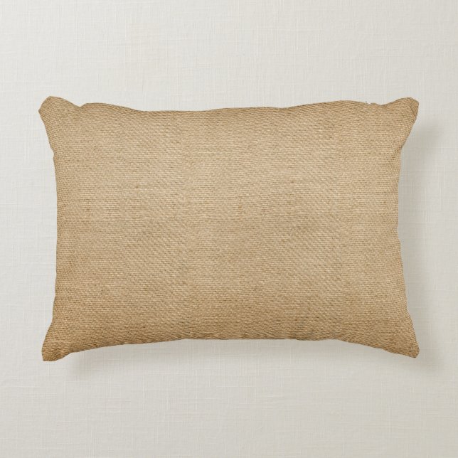 Burlap Textured Look Decorative Pillow (Front)