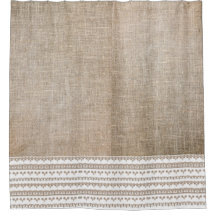 Burlap & Trim Shower Curtain