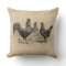 Burlap Vintage Chickens Script