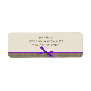 Burlap with Bow in Purple