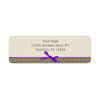Burlap with Bow in Purple