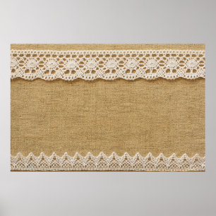 Burlap with lace poster