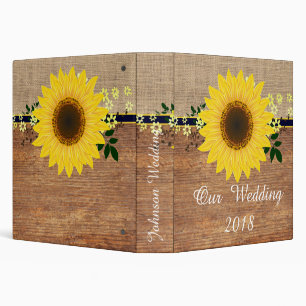 burlap yellow sunflowers binder