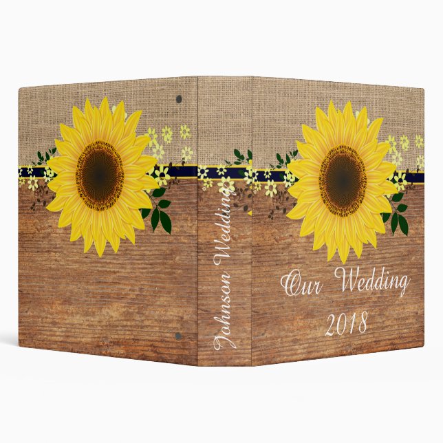 burlap yellow sunflowers binder (Background)