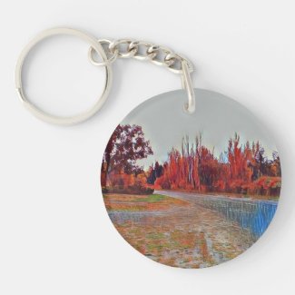 Burleigh Falls Paint Acrylic Round Keychain