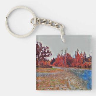 Burleigh Falls Paint Acrylic Square Keychain