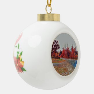 Burleigh Falls Paint Ceramic Ball Ornament