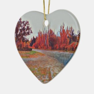 Burleigh Falls Paint Ceramic Heart Ornament