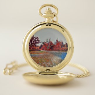 Burleigh Falls Paint Gold Pocket Watch