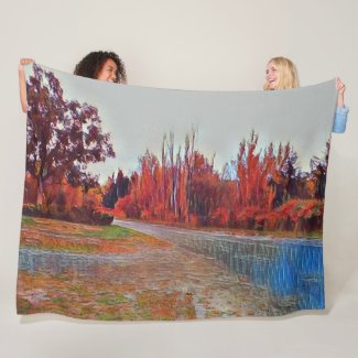 Burleigh Falls Paint Large Fleece Blanket