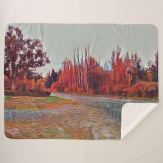 Burleigh Falls Paint Large Sherpa Blanket