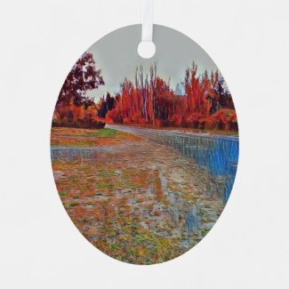 Burleigh Falls Paint Oval Metal Ornament