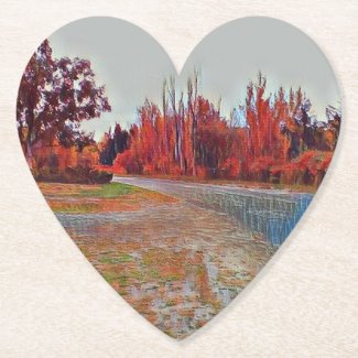 Burleigh Falls Paint Paper Heart Coaster