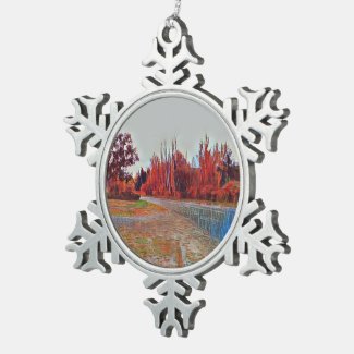 Burleigh Falls Paint Pewter Snowflake Ornament