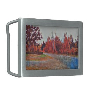 Burleigh Falls Paint Rectangle Belt Buckle