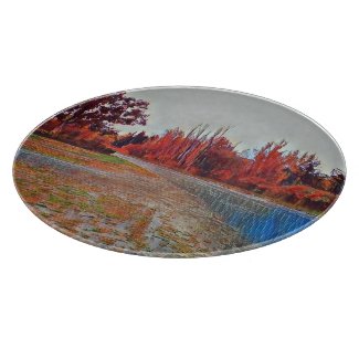 Burleigh Falls Paint Round Glass Cutting Board