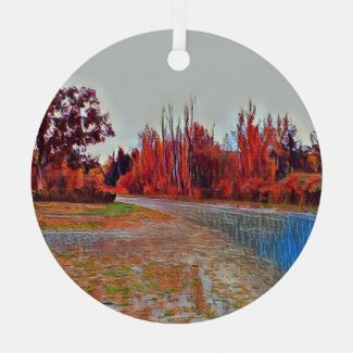 Burleigh Falls Paint Round Metal Ornament