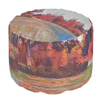 Burleigh Falls Paint Round Pouf