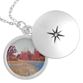 Burleigh Falls Paint Silver Plated Round Locket