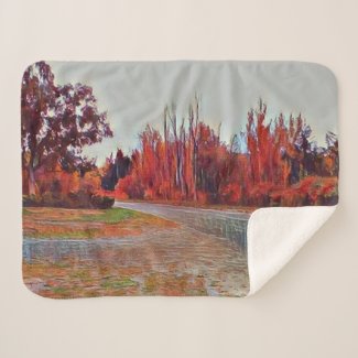 Burleigh Falls Paint Small Sherpa Blanket