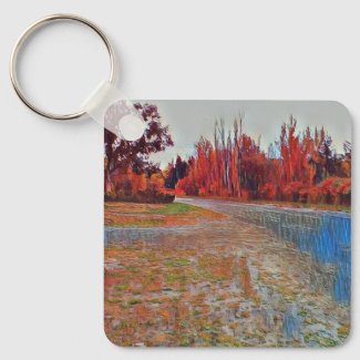 Burleigh Falls Paint Square Aluminum Keychain