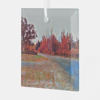 Burleigh Falls Paint Square Glass Ornament