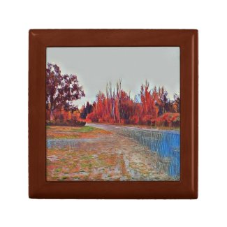 Burleigh Falls Paint Wooden Small Jewelry Box