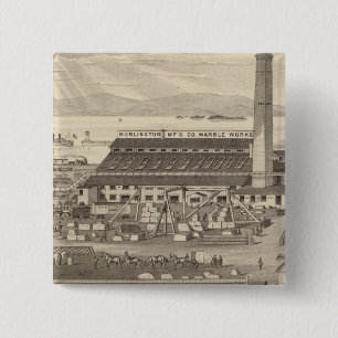 Burlington Manufacturing Co's Marble Works 2 Inch Square Button