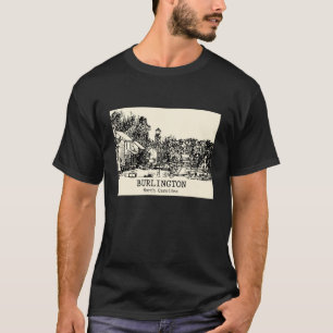 Burlington North Carolina Vintage Streetscape Draw T-Shirt