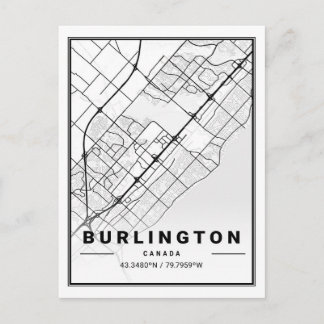 Burlington Ontario Canada Travel City Map Postcard