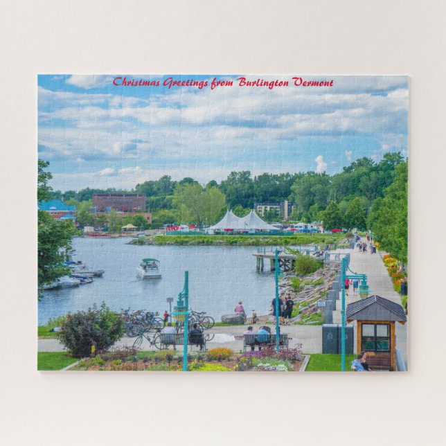 Burlington Vermont.Christmas Greetings Jigsaw Puzzle (Horizontal)