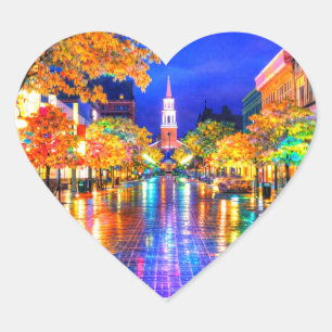 Burlington Vermont Church Street Heart Stickers 