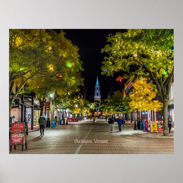 Burlington, Vermont cityscape photograph Poster (Front)
