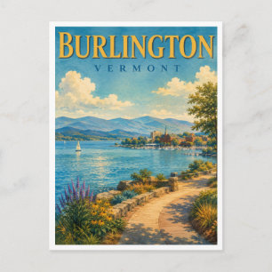 Burlington Vermont Lake Champlain GeoSaga Postcard