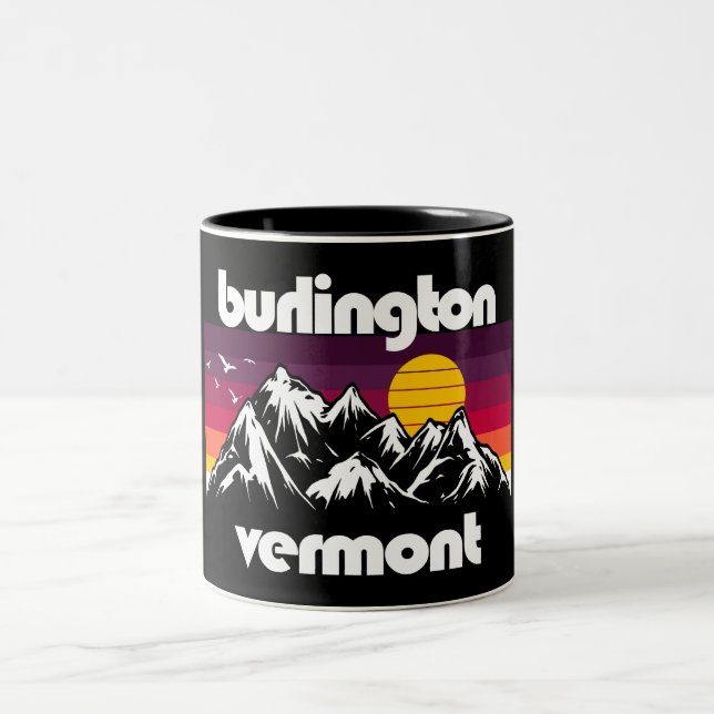 Burlington,Vermont Two-Tone Coffee Mug (Center)