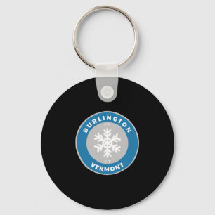 Burlington Vermont Vt Winter Snow Snowflake Dge So Keychain