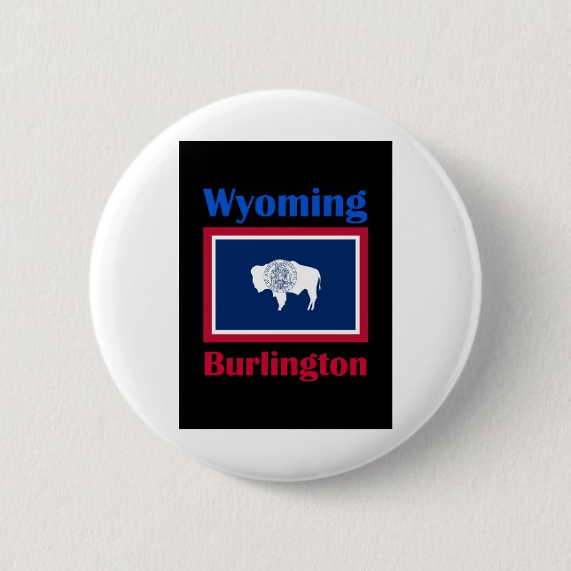 Burlington Wyoming 2 Inch Round Button (Front)