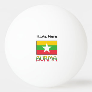Burma and Myanmar Flag Personalized Ping Pong Ball