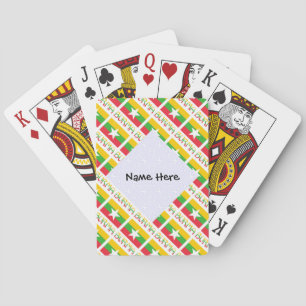 Burma and Myanmar Flag Tiled Personalized Playing Cards