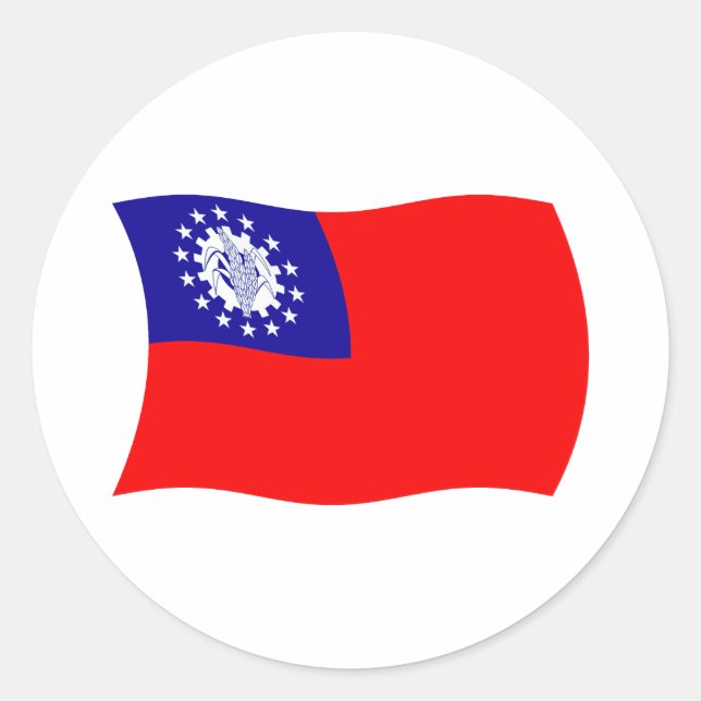 Burma Flag Sticker (Front)