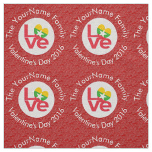 Burma Myanmar Flag Heart LOVE Red Personalize Text Fabric