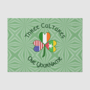 Burma Myanmar Irish USA Shamrock Flag Personalized Tissue Paper