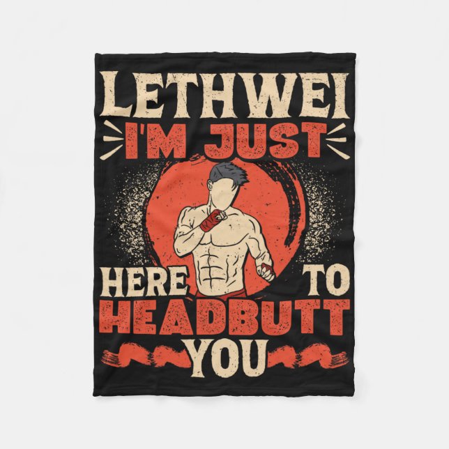 Burmese Boxing Headbutt Lethwei Training Art Of 9  Fleece Blanket (Front)