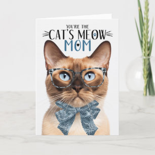 Burmese Cat for Mom on Mother's Day Holiday Card