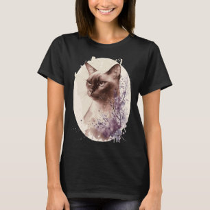 Burmese Cat Japanese Cherry Blossom Sakura T-Shirt