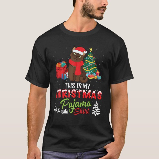 Burmese Cat Noel Costume Present This Is My Christ T-Shirt (Front)
