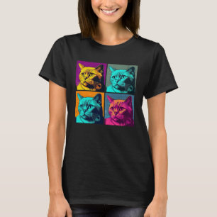 Burmese Cat Pop Illustration Colorful Animal Men   T-Shirt