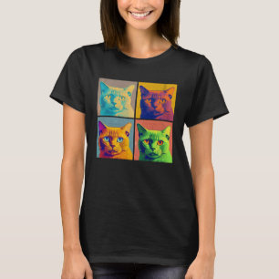 Burmese Cat Pop Illustration Colorful Animal Men T-Shirt