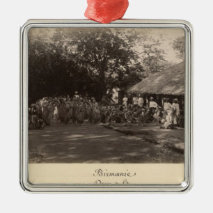 Burmese dancers celebrating, Burma Metal Ornament